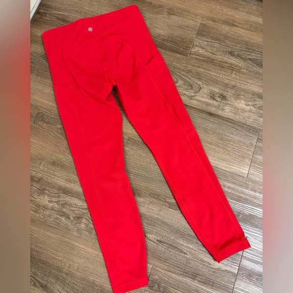 Athleta Bold Red Ultimate stash pocket 7/8 Leggings - Picture 4 of 5